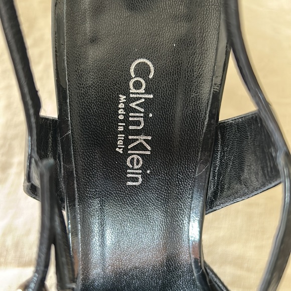 Calvin Klein, black patent leather, strap heels - Picture 7 of 7